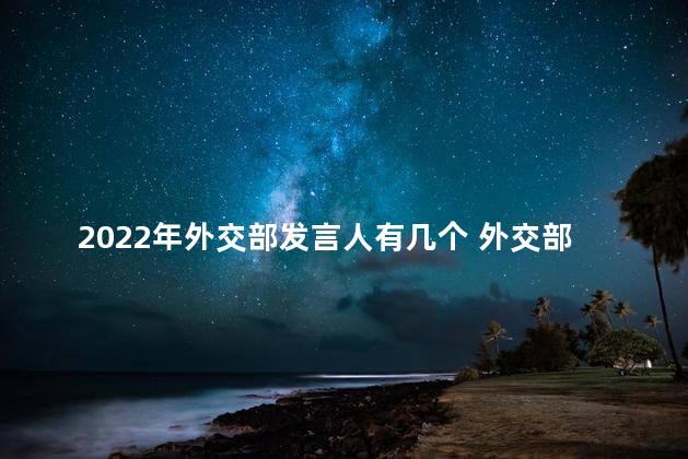 2022年外交部发言人有几个 外交部发言人属于什么级别干部